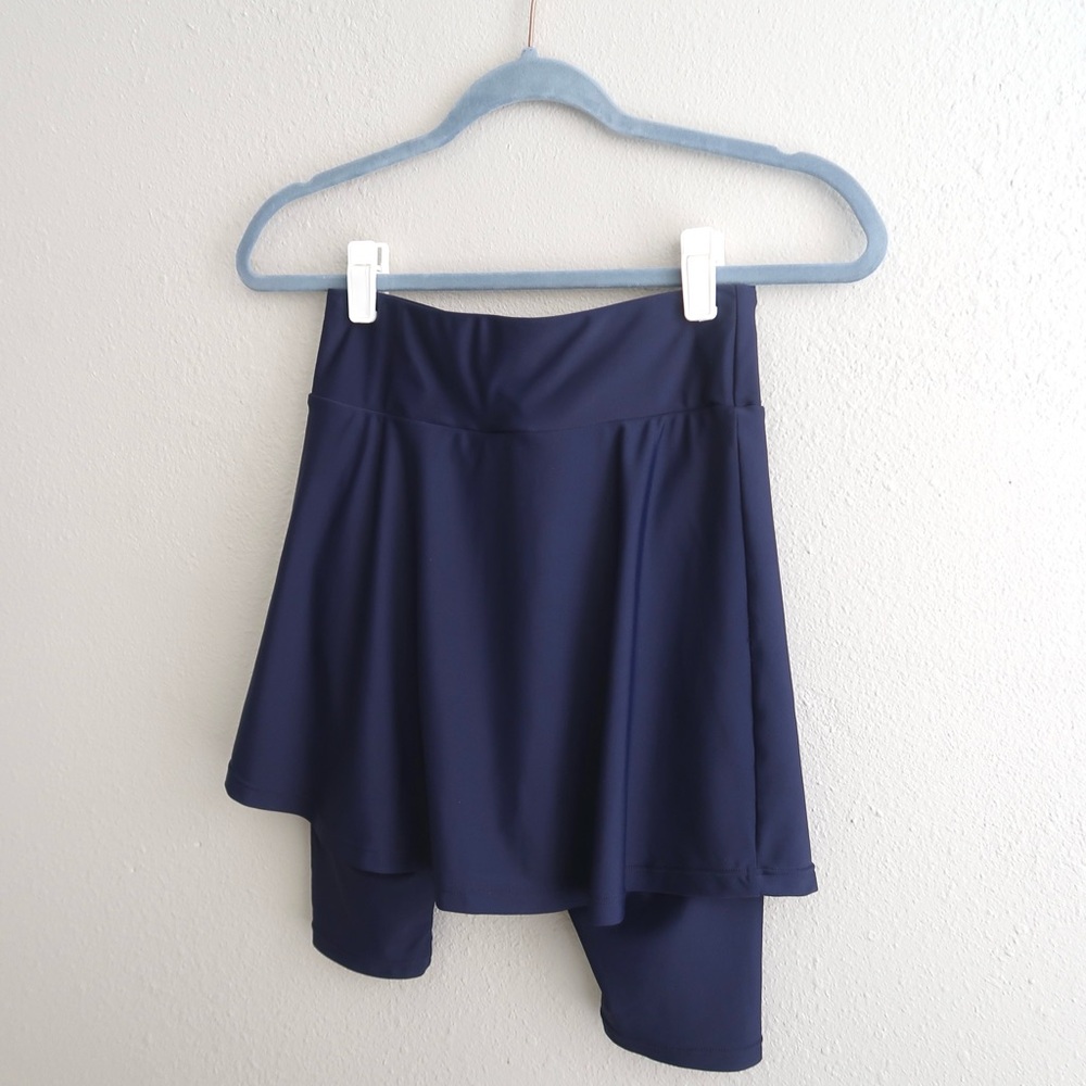 Navy Tennis Skirt Skort Built In Shorts Athletic High Waisted Activewear